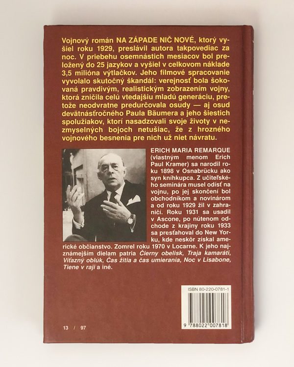 Na západe nič nové Erich Maria Remarque