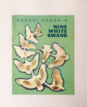 Nine white swans