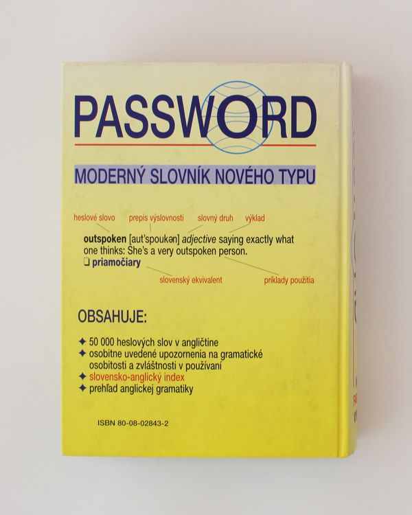 Password - Anglický výkladový slovník so slovenskými ekvivalentmi